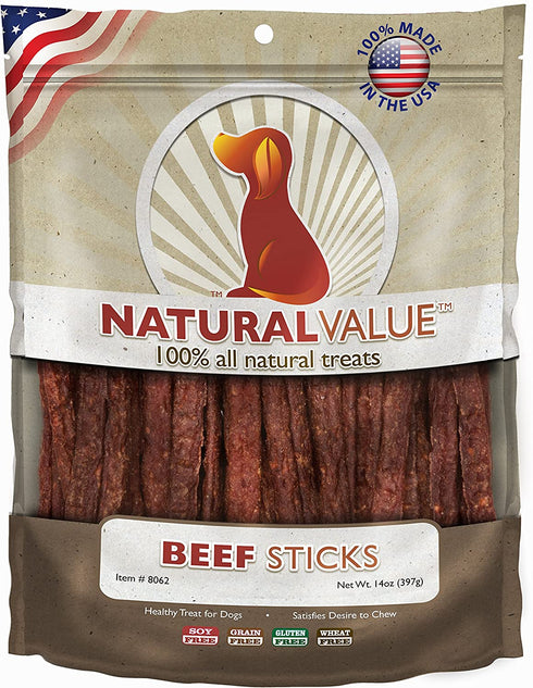 Loving Pets Natural Value All Natural Soft Chew Beef Sticks For Dogs, 14-Ounce